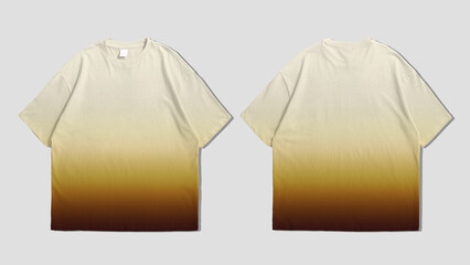 Front and back mockup t-shirt on grey backround