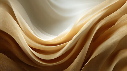 Beige and Cream Fabric Draped in Soft Waves