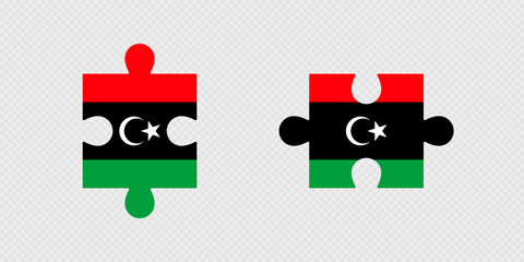 Puzzle Pieces with Libya Flag.