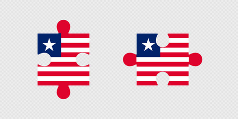 Puzzle Pieces with Liberia Flag.