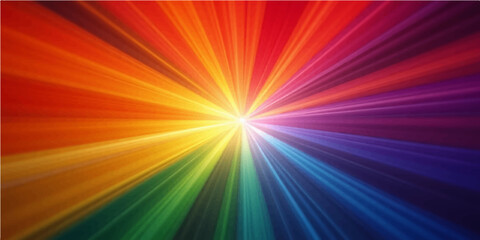 Obraz premium Abstract colorful rainbow background with bright glowing rays and vibrant sunburst design