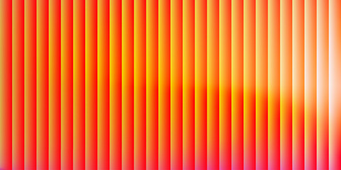 Reeded glass trendy modern geometric background with blur juicy summer gradient in yellow, orange and red. Ribbed vertical stripes futuristic vector illustration ideal for social media, branding, web