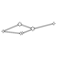Leo minor constellation illustration hand drawn outline vector