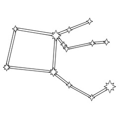 Pegasus constellation illustration hand drawn outline vector