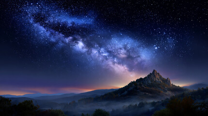 Majestic Castle Silhouette Under a Starry Night Sky with the Milky Way