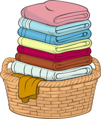 Stack of clothes in the basket