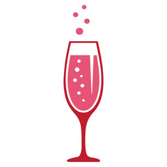 Glass of champagne icon