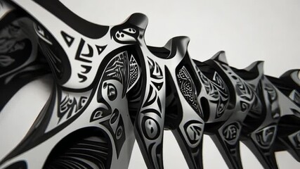 Abstract, ornate, black and white design