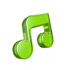 3D render music icon on transparent background