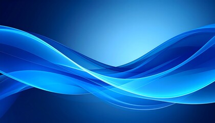 Naklejka premium Abstract Blue Waves Flowing with Light and Shadow, Creating a Dynamic and Serene Composition