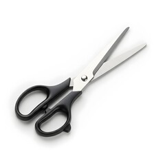 Black Handle Scissors Isolated on White Background