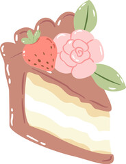 vector illustration of a strawberry and rose, vector illustration 