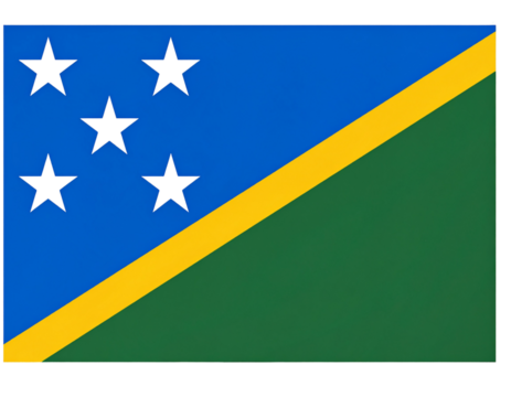Flat Solomon Islands Flag with Paper Cut-Out Style