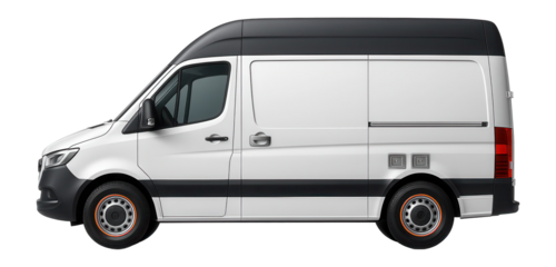 Service van with high roof and side-mounted power outlets