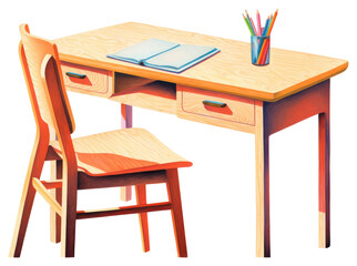 Fototapeta premium PNG Desk furniture pencil table.