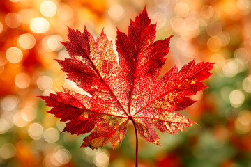 落ち葉の透過光イメージ素材.Generative AI