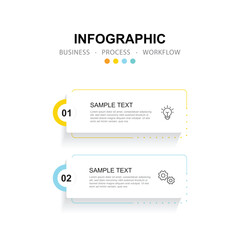 Vector Infographic label design template with icons and 2 options or steps.