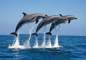 Fototapeta premium dolphin jumping out of water