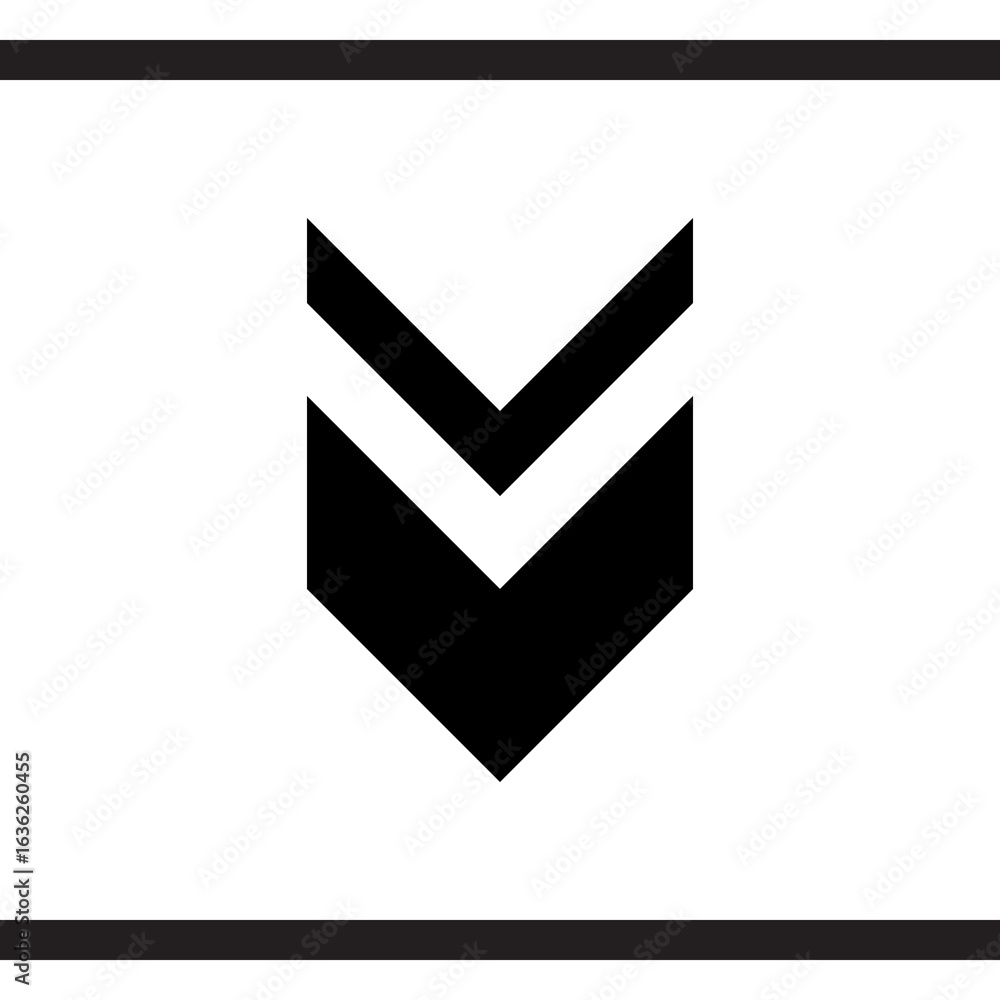 Poster down arrow icon vector. scroll down icon sign symbol vector. move down vector icon illustration isol