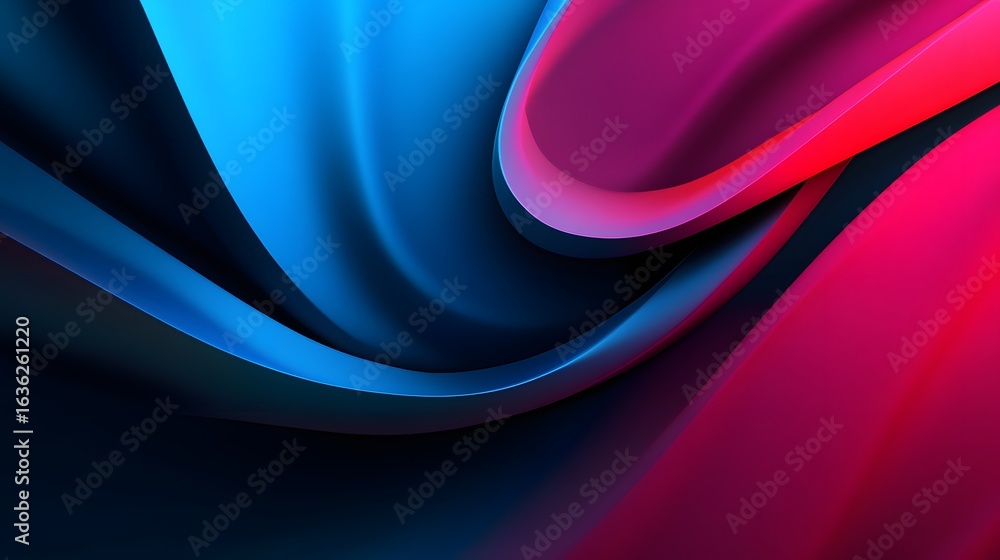 Poster vibrant waves of color in smooth abstract design background