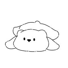 Panda sleeping line art outline vector cartoon.