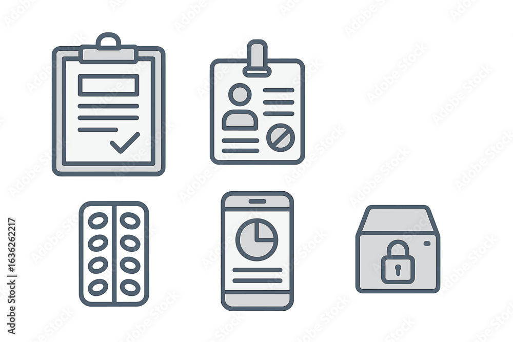 Poster documentation tools and digital resources for work and organization in a modern office environment
