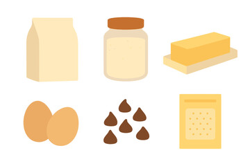 Cooking ingredients arranged on a clean surface for baking delicious treats at home