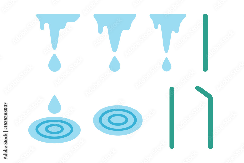 Aufkleber visual representation of water droplets and ripple effects on a simple background showcasing fluid d