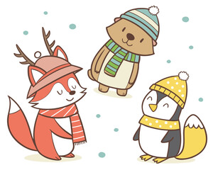 Naklejka premium Cozy Winter Vector