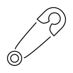 Safety pin line vector icon