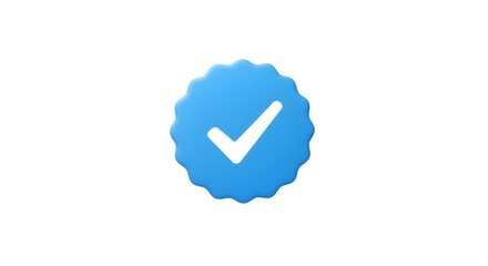 Blue checkmark icon on white background