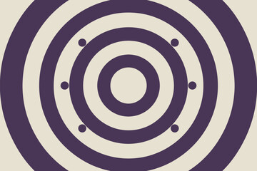 Abstract concentric circles pattern with six dots placed symmetrically around the center circle