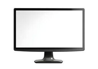 Fototapeta premium A modern computer monitor with a blank white screen is isolated on a transparent