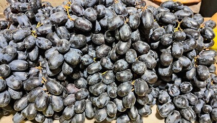Black Grape Fruits in a Fruit Stall