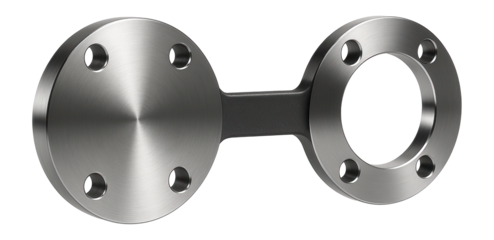 Spectacle blind flange with a solid and open disk for pipeline maintenance in a petrochemical complex