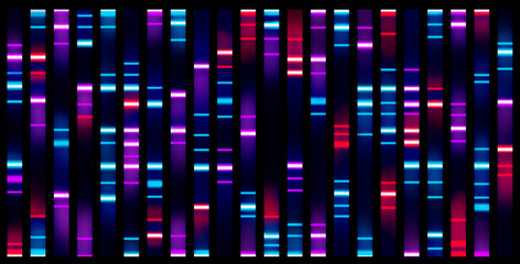 DNA sequencing result, visualisation. Researches in genetics