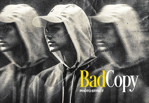 Bad Copy Photo Effect Mockup