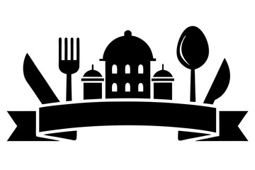 Vector art of silhouette of a restaurant logo 