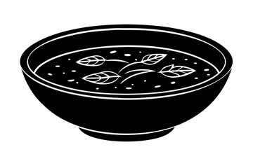 Vector art of silhouette of  bowl of rice with chopsticks