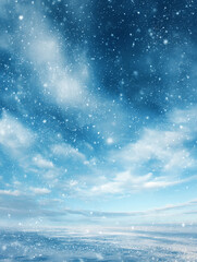 雪がキラキラと光る冬の空