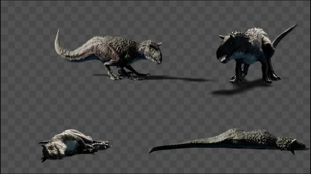 Indotaurus Dinosaur on Green Screen &ndash; Realistic Prehistoric Creature VFX