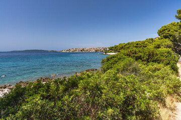 Obraz premium Vela Draga Beach on the coast of the island of Ciovo in Croatia