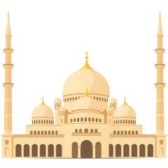 Fototapeta premium Mosque front view with layered perspective