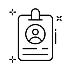 Handy linear icon showing employee identification ID card