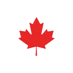 Fototapeta premium Vibrant red maple leaf symbol of canada isolated on a clean white background isolated on white background