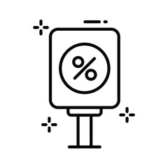 Premium linear icon for product sale board concept