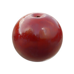 Obraz premium Vibrant Fresh Red Plum Isolated on White Background for Design Projects