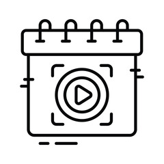 Well crafted linear icon of planned marketing schedule