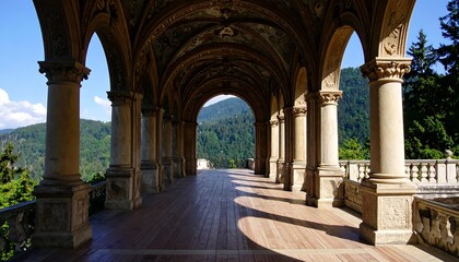 Ornate colonnaded walkway