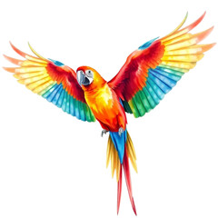 Fototapeta premium Parrot with colorful wings